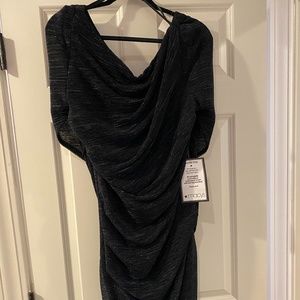 Betsy and Adam Caped Sheath Dress- sparkly